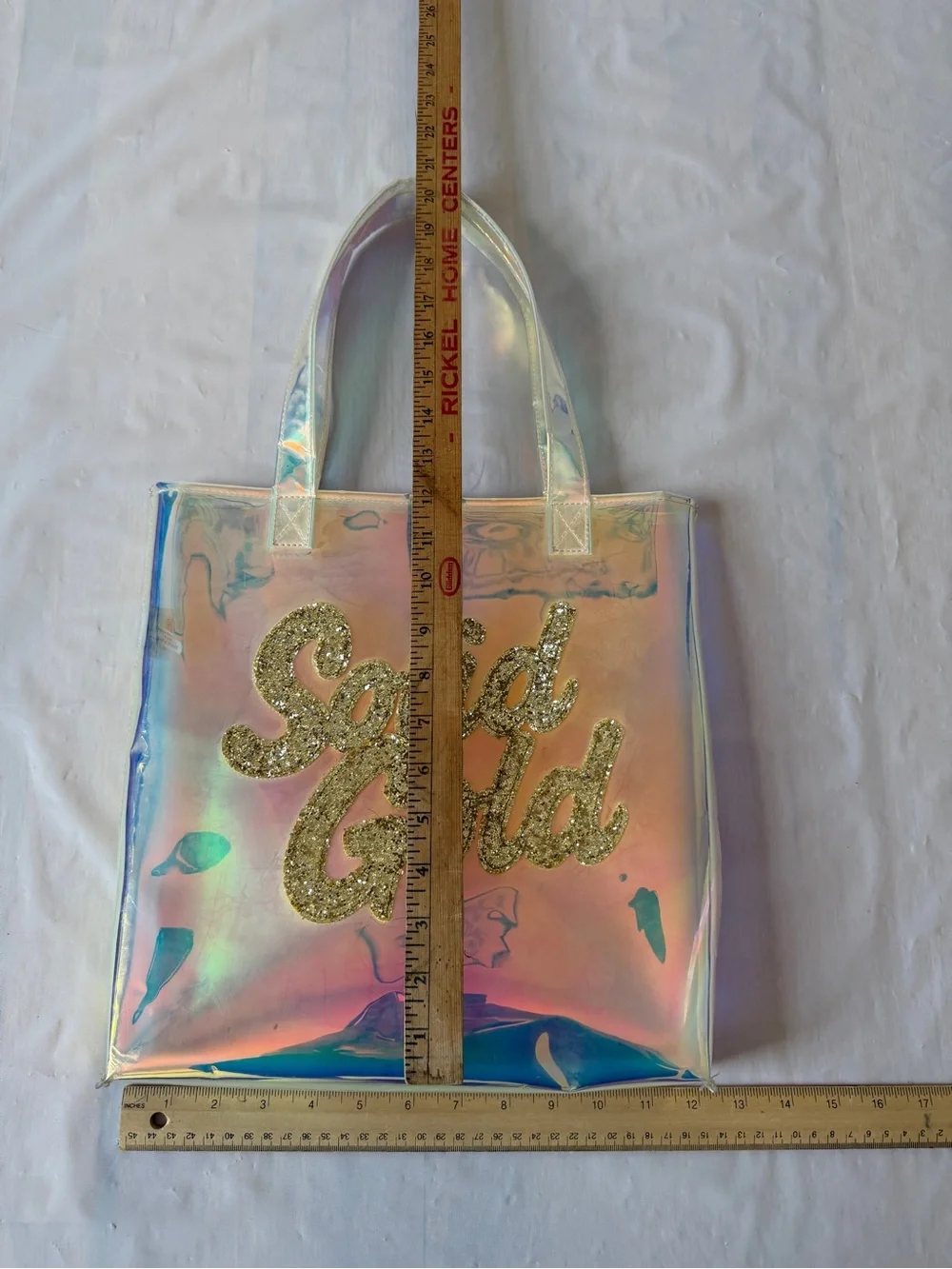 J.Crew crewcuts X Gunner & Lux solid Iridescent gold tote bag Clear Holographic